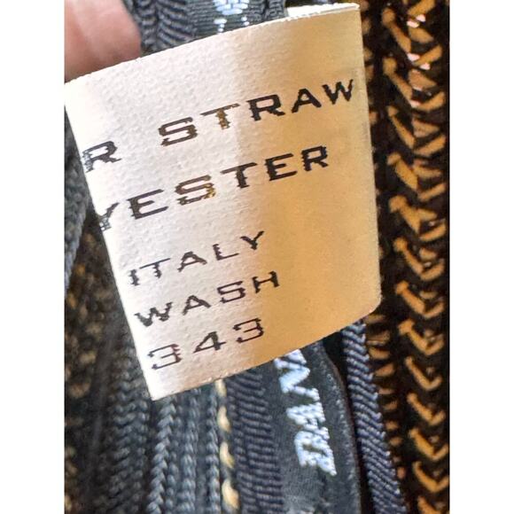 Daniele Meucci Black and Tan Paper Straw Sun Hat Women's One Size - Picture 9 of 12